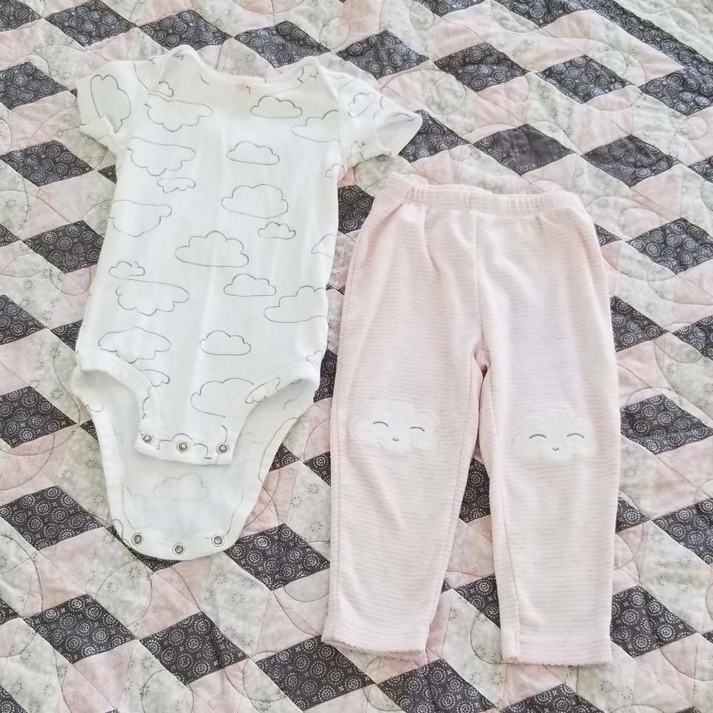 Pink/gray 12months baby set